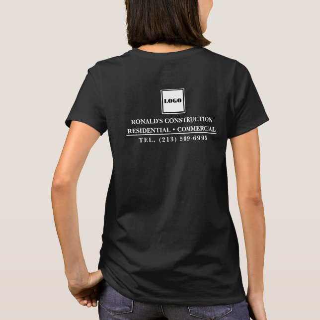 Camiseta Tu logotipo aquí Compañía de trabajo promocional u (Reverso)