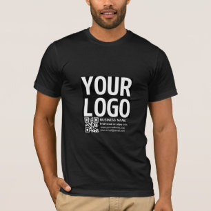 Camiseta Tu logotipo con código QR editable y texto 