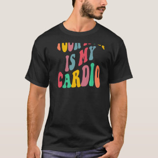 Camiseta TU MAMÁ ES MI CARDIO retro groovy en la parte post