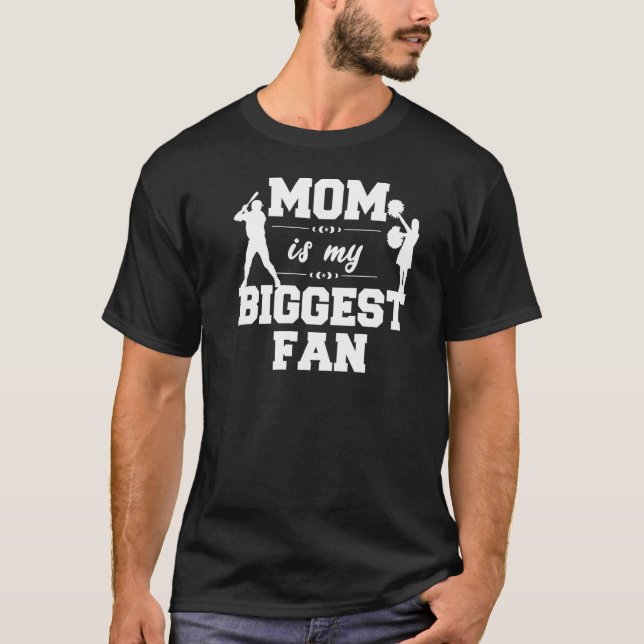 Camiseta Tu Mamá Es Mi Mayor Fanático Del Béisbol Gracioso (Anverso)