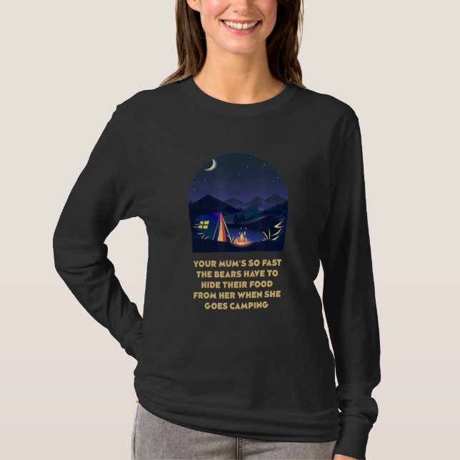 Camiseta Tu Mamá Es Tan Rápida Camping Mamá Camper Mamá Niñ (Anverso)