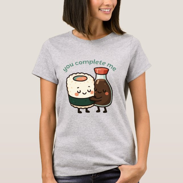 Camiseta Tú Me Completas Sushi Y Salsa De Soja (Anverso)