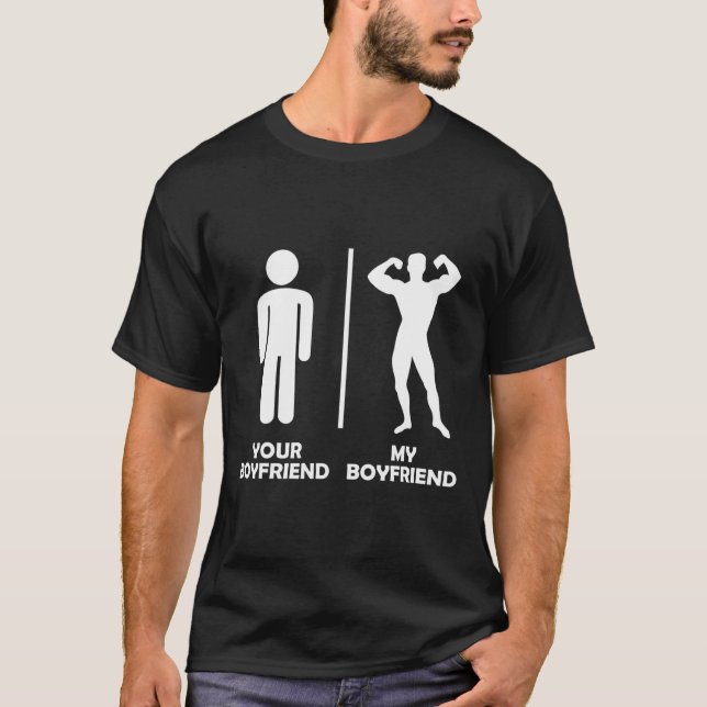Camiseta Tu Novio Vs Mi Gracioso Diseño De Gimnasio De Cons (Anverso)