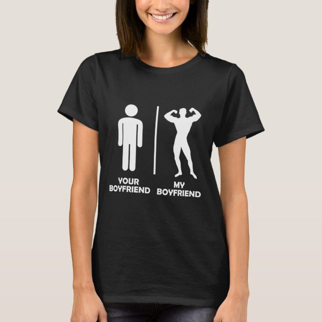 Camiseta Tu Novio Vs Mi Gracioso Diseño De Gimnasio De Cons (Anverso)