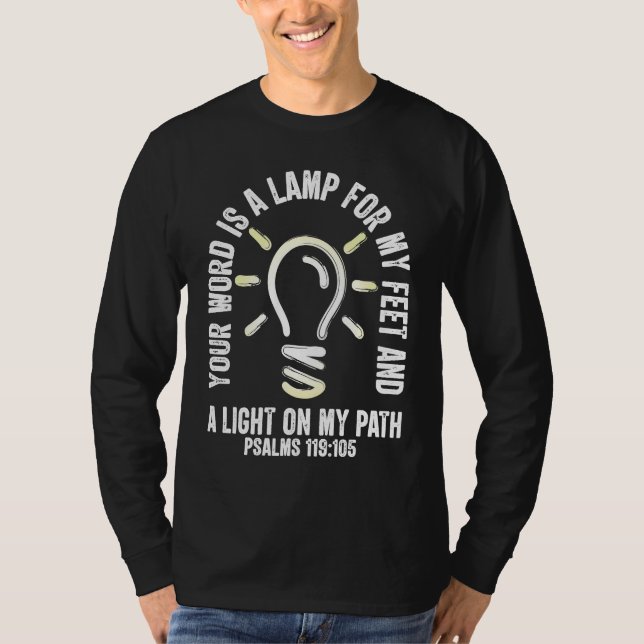 Camiseta Tu Palabra Es Una Lámpara A Mis Pies Salmos 119 Bi (Anverso)