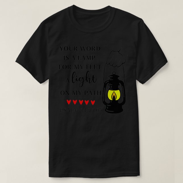 Camiseta Tu palabra es una lámpara para mis pies, una luz e (Diseño del anverso)