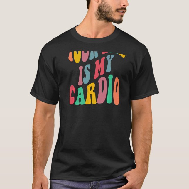 Camiseta Tu papá es mi groovía cardio retro en la parte tra (Anverso)