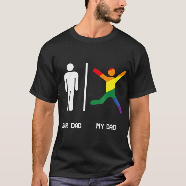 CAMISETA TU PAPÁ, MI HOMBRE, PAPÁ, PAPAS LGBT, ES MÁS DIVER (Anverso)