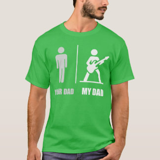 Camiseta Tu Papá Mi Papá Guitarra Música de Rock Divertida