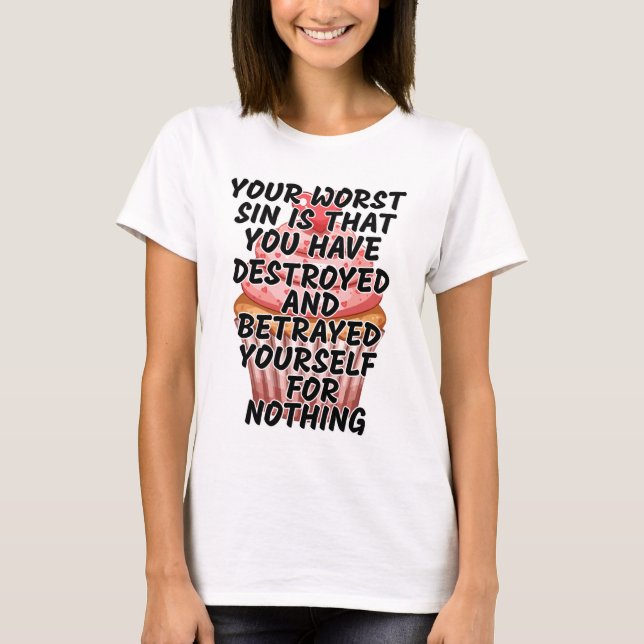 Camiseta Tu peor pecado  (Anverso)