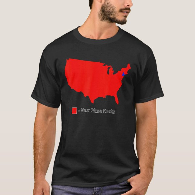Camiseta Tu pizza sucks America Map (Anverso)