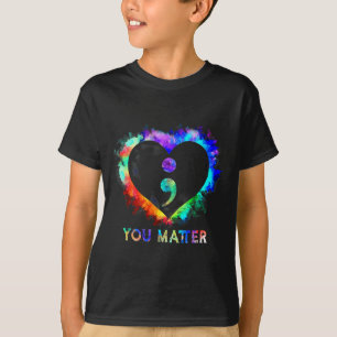 Camiseta Tú Prevención de la Conciencia del Suicidio Corazó