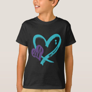 Camiseta Tú Prevención del Suicidio Conciencia Verde Azul C