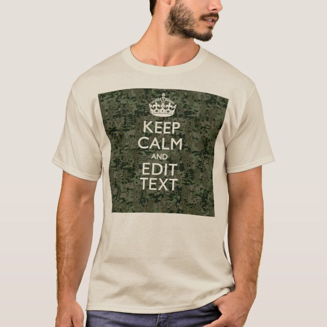 Camiseta Tu propio texto Camo Digital Woodland mantener la  (Anverso)