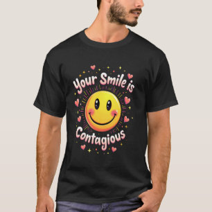 Camiseta Tu sonrisa es contagiosa Motivación positiva feliz