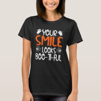 Camiseta Tu sonrisa parece Boo Ti Ful Dentista Halloween Co