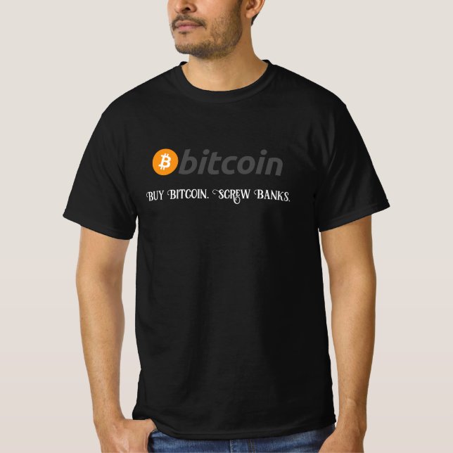 Camiseta Tu texto/color compra Bitcoin Scarn Banks Black (Anverso)
