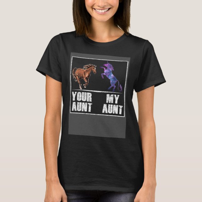 Camiseta Tu Tía Caballo Mi Tía Unicornio   Sobrina Sobrino (Anverso)