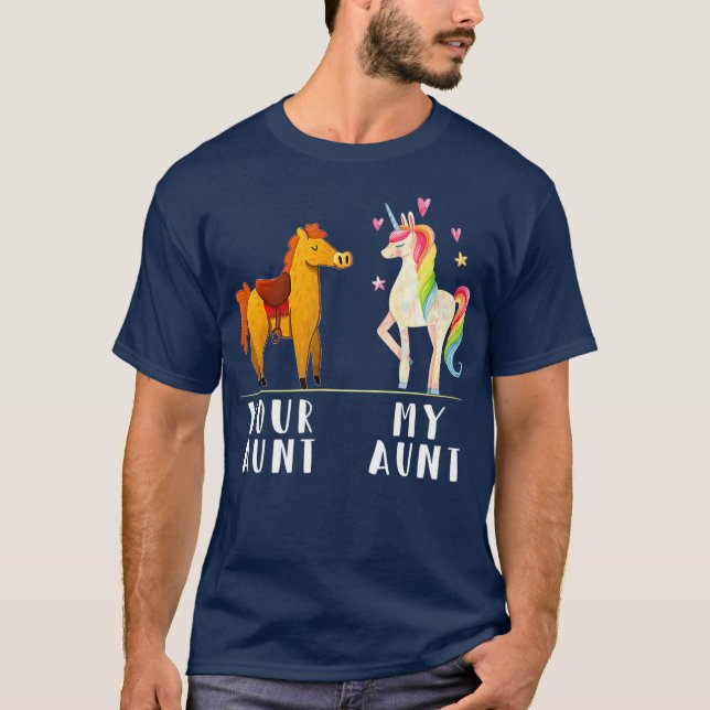 Camiseta Tu tía, mi tía, graciosa sobrina, tía Unicorn (Anverso)