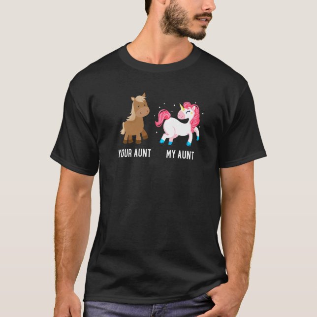 Camiseta Tu tía vs mi tía Magnífica unicornio increíblement (Anverso)