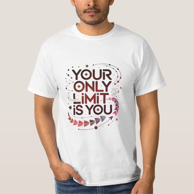 Camiseta Tu Único Límite Es Tu Motivación De Cita Marrón (Anverso)