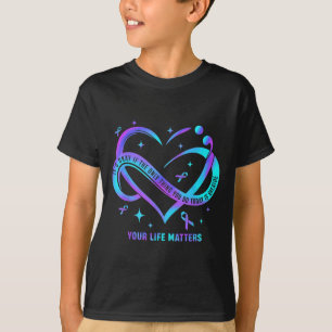 Camiseta Tu vida S Prevención del suicidio Corazón púrpura
