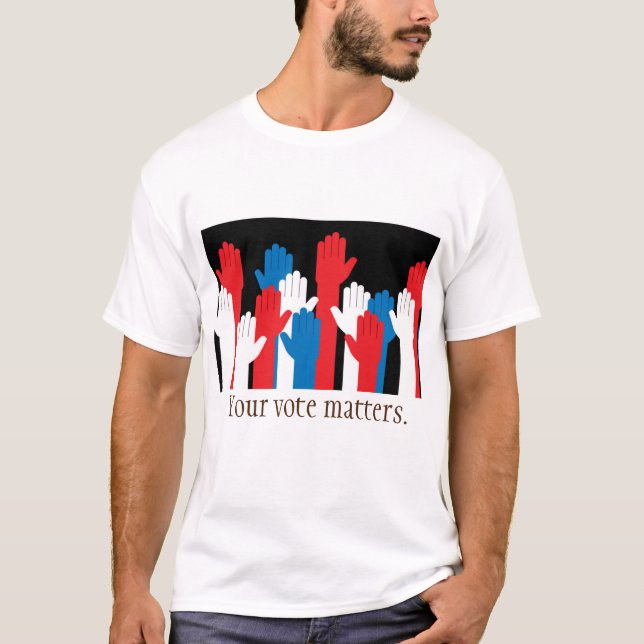 Camiseta Tu voto importa Manos Patrióticas (Anverso)