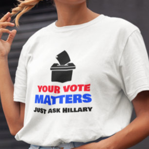 Camiseta Tu voto importa, pregúntale a Hillary