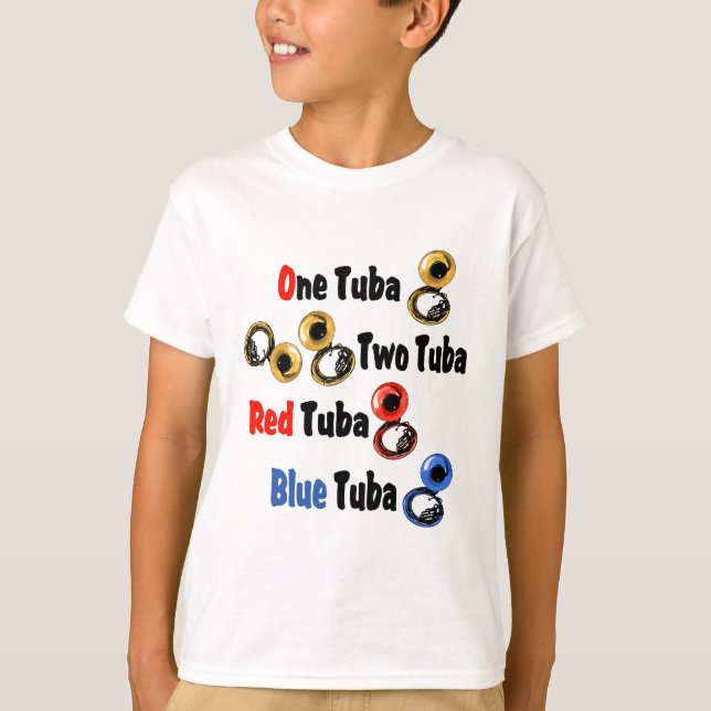 Camiseta Tuba azul tuba roja (Anverso)