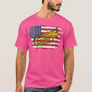 Camiseta Tuba con bandera americana para orquesta