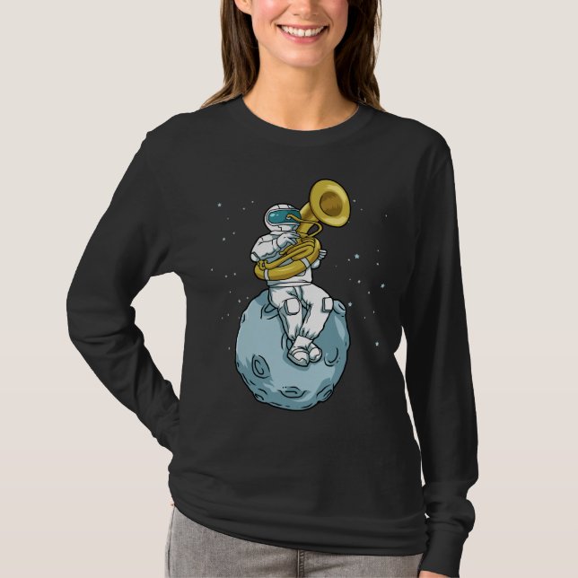 Camiseta Tuba Gift Astronauta Marcha Banda Música Sousaphon (Anverso)