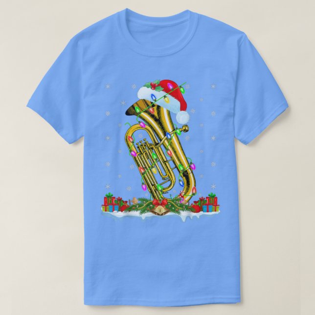 Camiseta Tuba Music Lover Matching Santa Hat Tuba Christmas (Diseño del anverso)