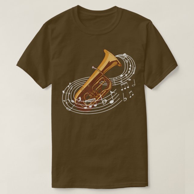 Camiseta Tuba Music Notes of Brass Instruments  (Diseño del anverso)