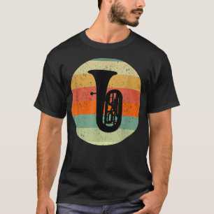 Camiseta Tuba Retro Vintage Sunset Music Band Orchestra 