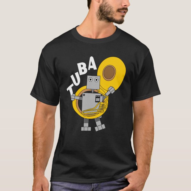Camiseta Tuba Robot Text (Anverso)