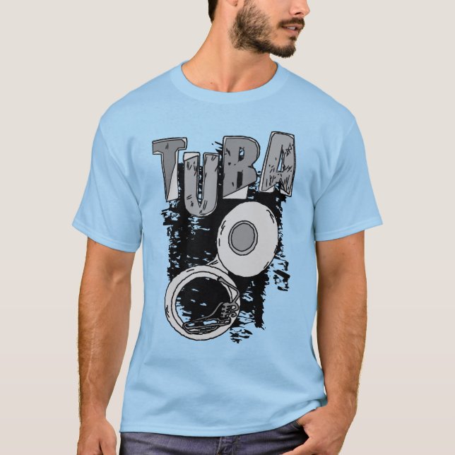 Camiseta Tuba y texto esquemáticos (Anverso)