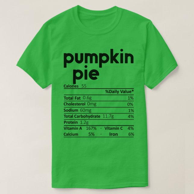 Camiseta Tubería de calabaza Nutrición Hechos Graciosos Día (Diseño del anverso)