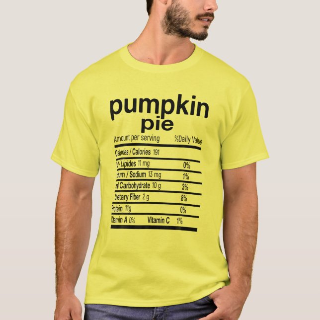 Camiseta Tubería de calabaza Nutrición Hechos Graciosos Día (Anverso)