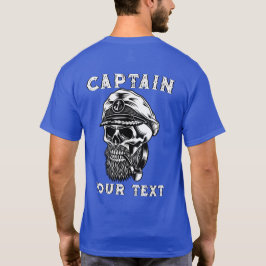 Camiseta Tubería de fumar calavera de capitán de mar barbud