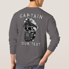 Camiseta Tubería de fumar calavera de capitán de mar barbud