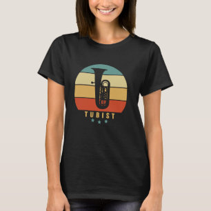 Camiseta TUBIST retro sunset tuba diseño para jugadores de