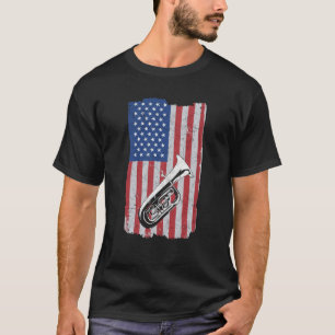 Camiseta Tubista Jugador Tuba Bandera De Estados Unidos