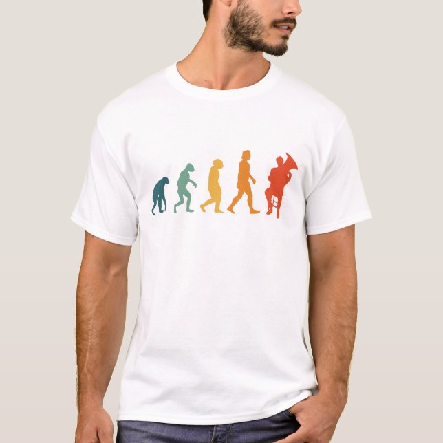Camiseta Tubista Retro de Evolución Tubista Orchester Tubas (Anverso)