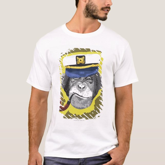 Camiseta Tubo que fuma del chimpancé (Anverso)