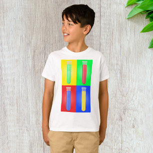 Camiseta Tubos de ensayo de arte pop laboratorio de ciencia