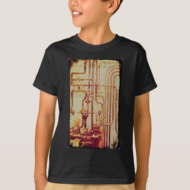 Camiseta Tubos estilizados de pared antigua (Anverso)