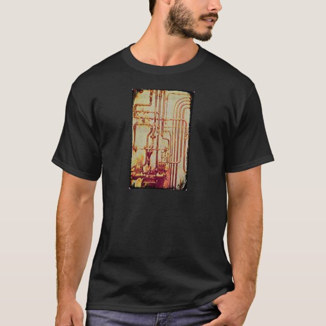 Camiseta Tubos estilizados de pared antigua (Anverso)