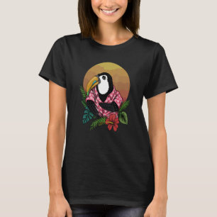 Camiseta Tucán de verano en Hawái con divertido hibisco ret