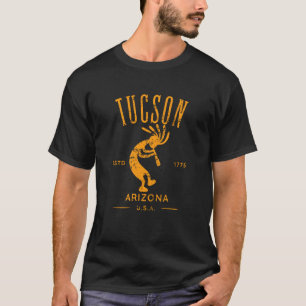 Camiseta Tucson Arizona Kokopelli Bailando Diseño Deteriora