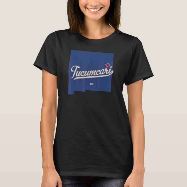 Camiseta Tucumcari New Mexico NM Map (Anverso)